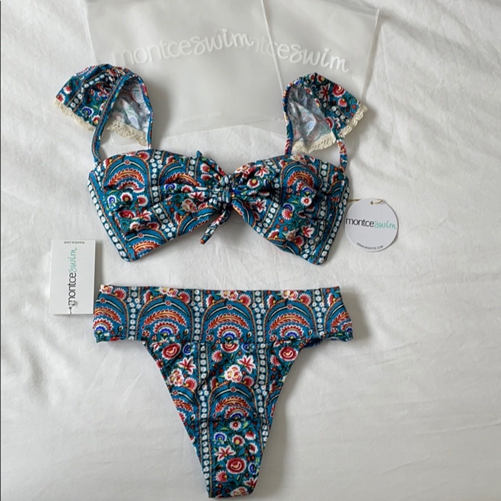Montce Oxana cabana trim tamarindo bikini set NWT